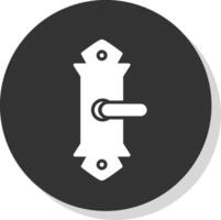 Door Handle Glyph Shadow Circle Icon Design vector