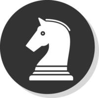 Chess Glyph Shadow Circle Icon Design vector