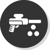 Paintbal Glyph Shadow Circle Icon Design vector