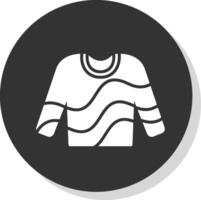 Jumper Glyph Shadow Circle Icon Design vector