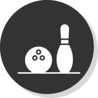 Bowling Glyph Shadow Circle Icon Design vector