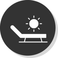 Sunbathing Glyph Shadow Circle Icon Design vector