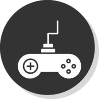 Gaming Glyph Shadow Circle Icon Design vector