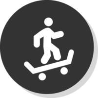 patinar glifo sombra circulo icono diseño vector