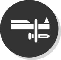 bayoneta glifo sombra circulo icono diseño vector