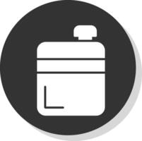 Flask Glyph Shadow Circle Icon Design vector