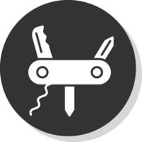 Knife Glyph Shadow Circle Icon Design vector