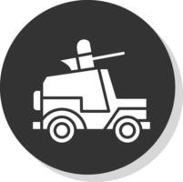 Jeep Glyph Shadow Circle Icon Design vector