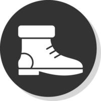 Boot Glyph Shadow Circle Icon Design vector