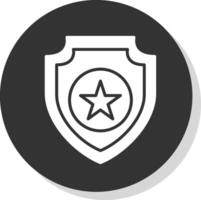 Badge Glyph Shadow Circle Icon Design vector