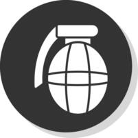 Grenade Glyph Shadow Circle Icon Design vector