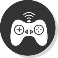 Controller Glyph Shadow Circle Icon Design vector