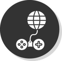 Internet Glyph Shadow Circle Icon Design vector