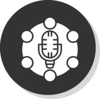 Microphone Glyph Shadow Circle Icon Design vector