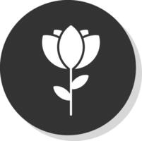 Flower Glyph Shadow Circle Icon Design vector