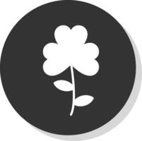 Clover Glyph Shadow Circle Icon Design vector