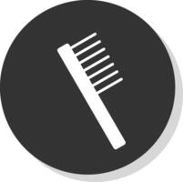 Comb Glyph Shadow Circle Icon Design vector