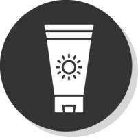 Sunblock Cream Glyph Shadow Circle Icon Design vector