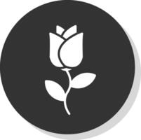 Rosa glifo sombra circulo icono diseño vector