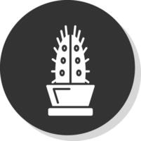 cactus glifo sombra circulo icono diseño vector