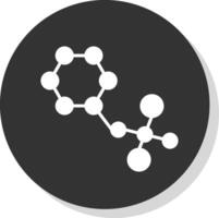 Molecules Glyph Shadow Circle Icon Design vector