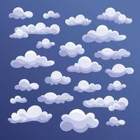 variation of cloud element illustration vector