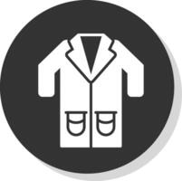 Lab Coat Glyph Shadow Circle Icon Design vector