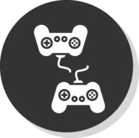 Player Versus Player Glyph Shadow Circle Icon Design vector