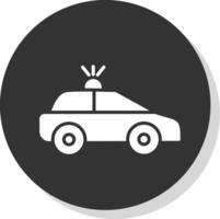 policía camioneta glifo sombra circulo icono diseño vector