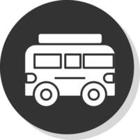 Camper Glyph Shadow Circle Icon Design vector