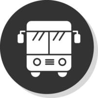 Bus Glyph Shadow Circle Icon Design vector