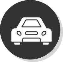 Car Glyph Shadow Circle Icon Design vector