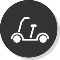 patada scooter glifo sombra circulo icono diseño vector