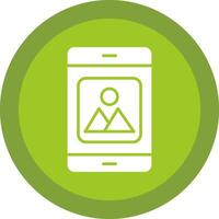 Mobile Application Glyph Due Circle Icon Design vector