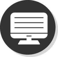 Computer Glyph Shadow Circle Icon Design vector