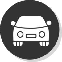 Car Glyph Shadow Circle Icon Design vector