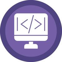 Programming Glyph Due Circle Icon Design vector
