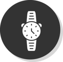 Watch Glyph Shadow Circle Icon Design vector