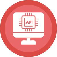 Api Interface Glyph Due Circle Icon Design vector