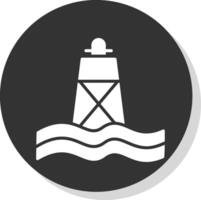 Buoy Glyph Shadow Circle Icon Design vector