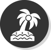 Palm Tree Glyph Shadow Circle Icon Design vector