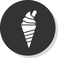 Ice Cream Glyph Shadow Circle Icon Design vector