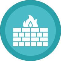 Firewall Glyph Due Circle Icon Design vector