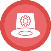 Whitehat Glyph Due Circle Icon Design vector