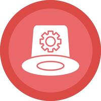 Whitehat Glyph Due Circle Icon Design vector