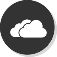 Clouds Glyph Shadow Circle Icon Design vector