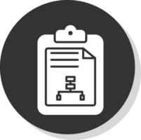 File Glyph Shadow Circle Icon Design vector