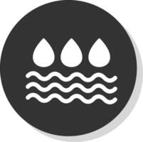 Water Glyph Shadow Circle Icon Design vector
