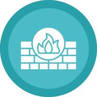 Firewall Glyph Due Circle Icon Design vector