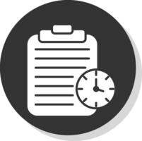 Stopwatch Glyph Shadow Circle Icon Design vector